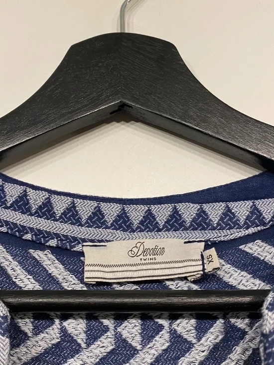 Anthropologie Devotion Twins Ella Tiered Blue Embroidered Mini Dress Size XS - Picture 7 of 7